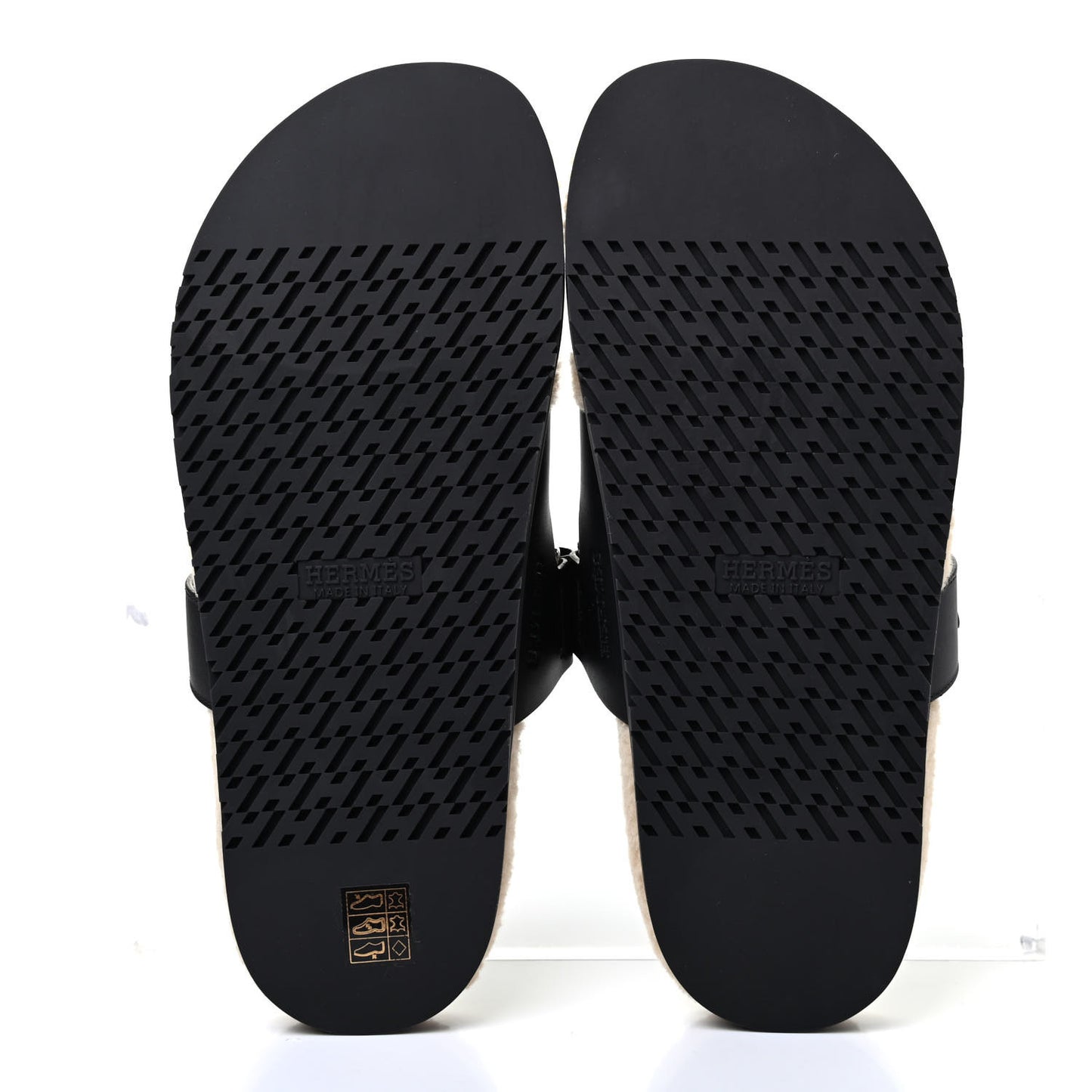 Veau Indios Woolskin Mens Chypre Sandals 43 Black Ecru