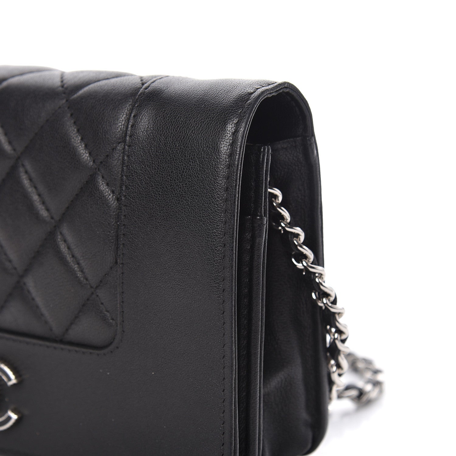 Chanel Sheepskin Quilted Mademoiselle Vintage Wallet On Chain WOC Black 16 of 17