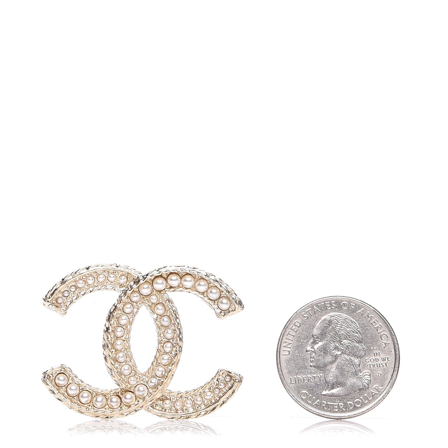 Pearl CC Brooch Light Gold