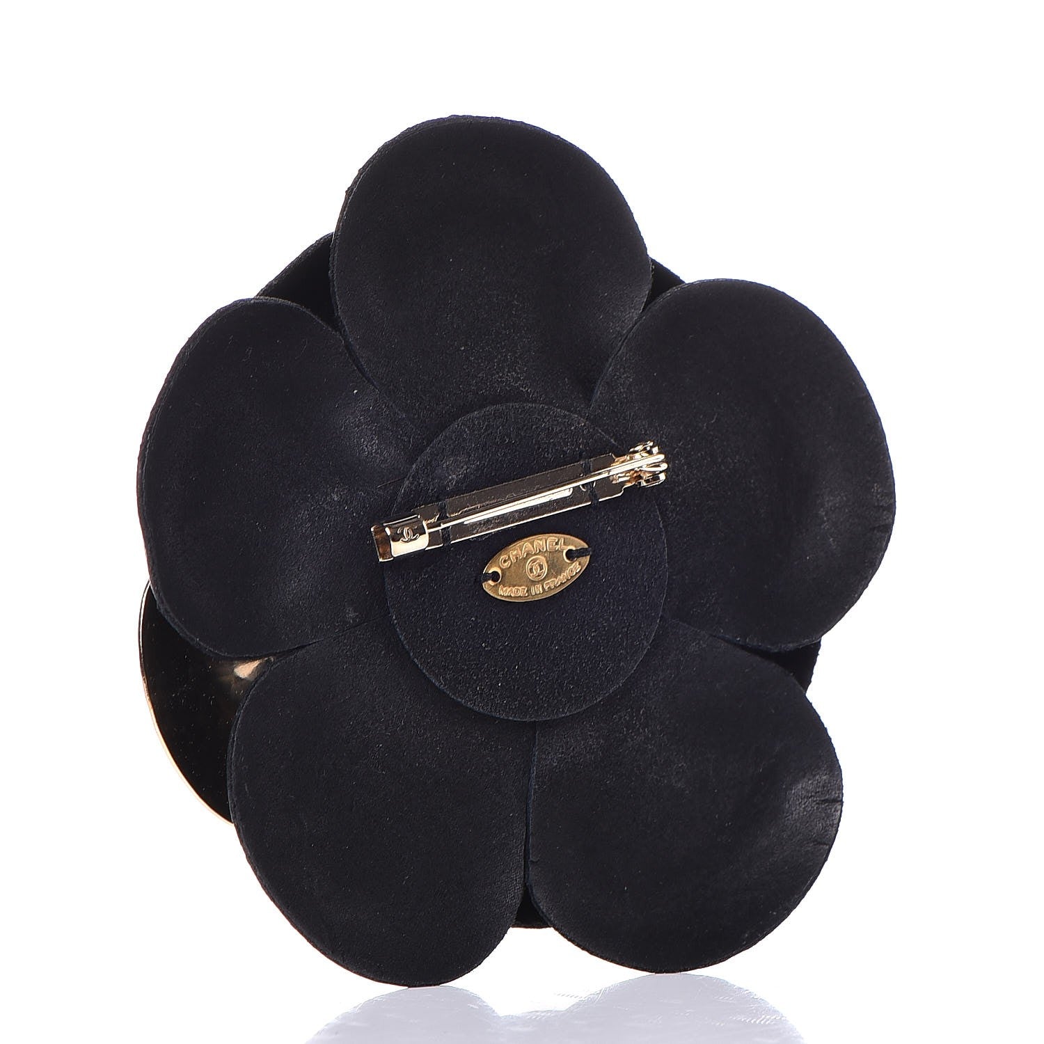 Chanel Lambskin Camellia Brooch Black 3 of 5