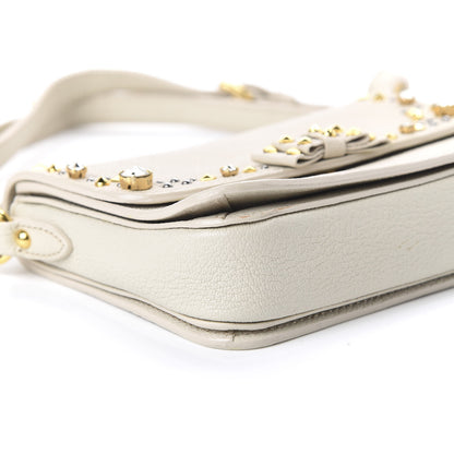 Miu Miu Madras Jeweled Crossbody Bag White 6 of 11