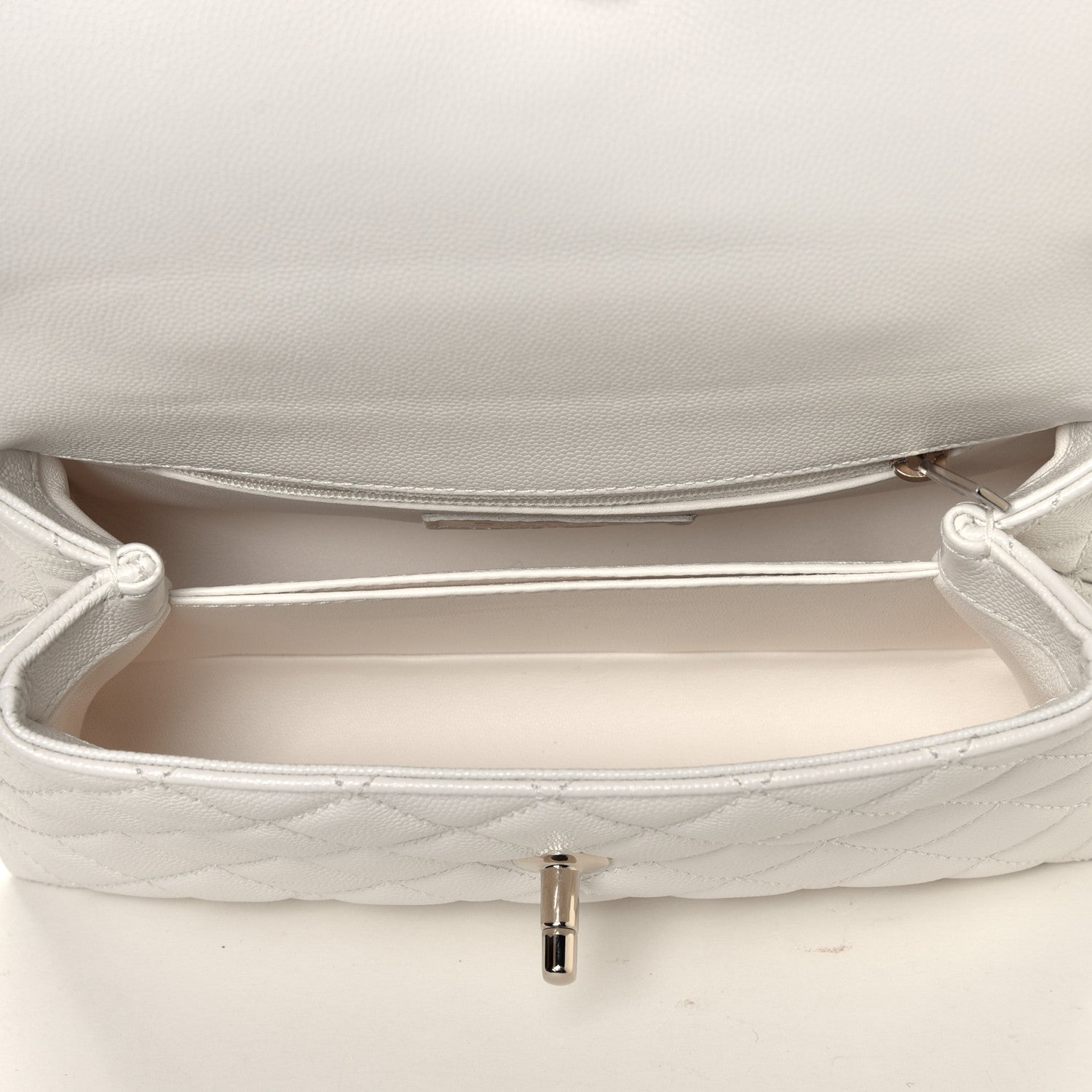 Chanel Caviar Quilted Mini Coco Handle Flap White 5 of 5