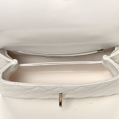 Chanel Caviar Quilted Mini Coco Handle Flap White 5 of 5
