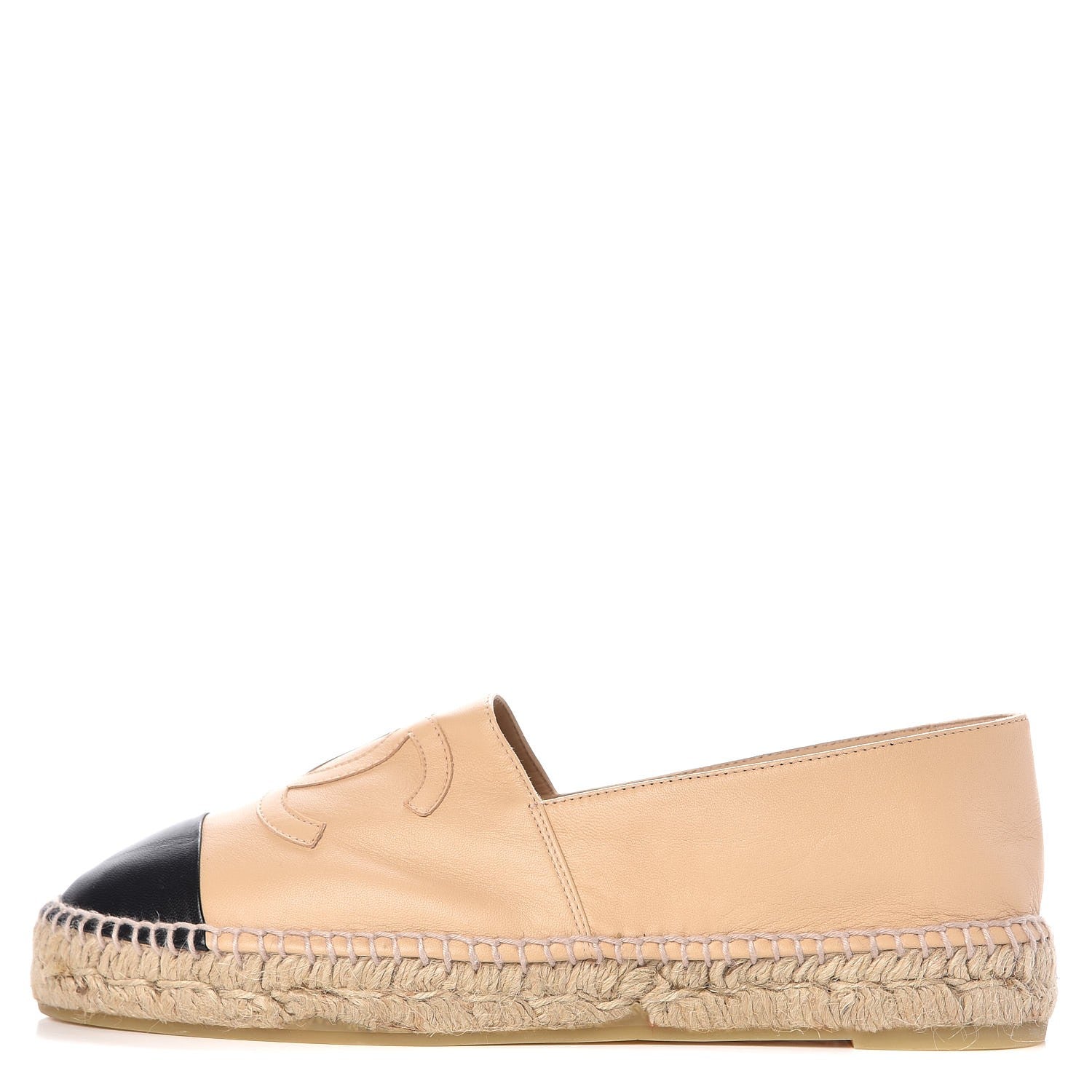 Chanel Lambskin CC Espadrilles 41 Beige Black 1 of 11