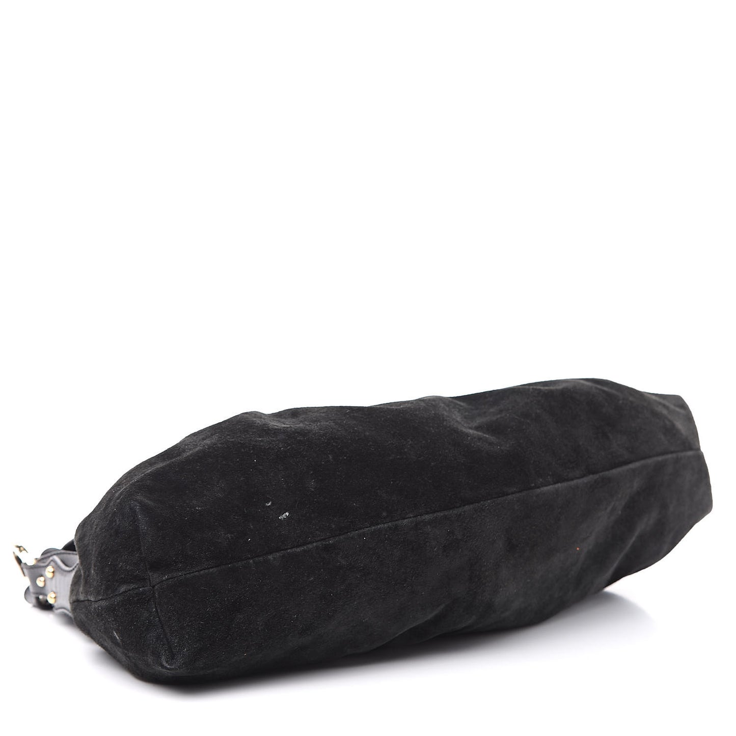 Suede Large Chef Shoulder Bag Black