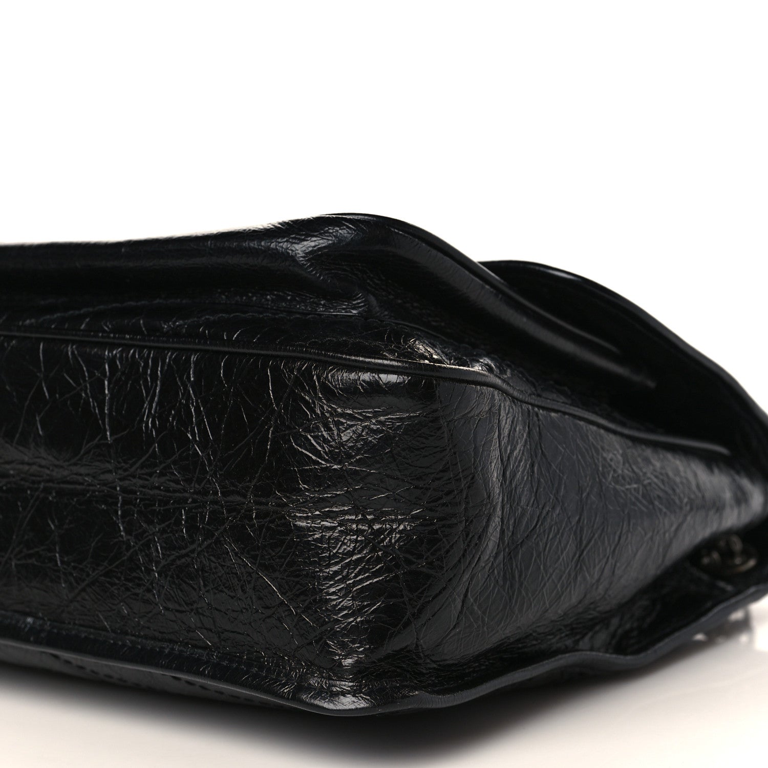 Saint Laurent Crinkled Calfskin Matelasse Monogram Large Niki Chain Satchel Black 8 of 9