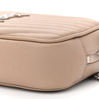 Saint Laurent Grain De Poudre Matelasse Monogram Mini Lou Camera Bag Dark Beige 10 of 11