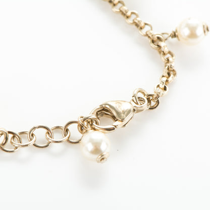 Chanel Crystal Pearl CC Moon Bracelet Light Gold 5 of 5