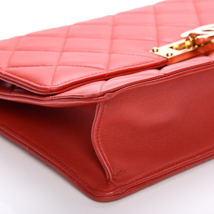 Chanel Lambskin Quilted Large Golden Class Flap Red 8 of 10