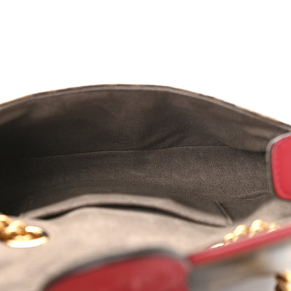 Fendi Glazed Fabric Vitello Century FF 1974 Stamp Patch Mini Double F Crossbody Bag Mogano Panna Fragola 5 of 9