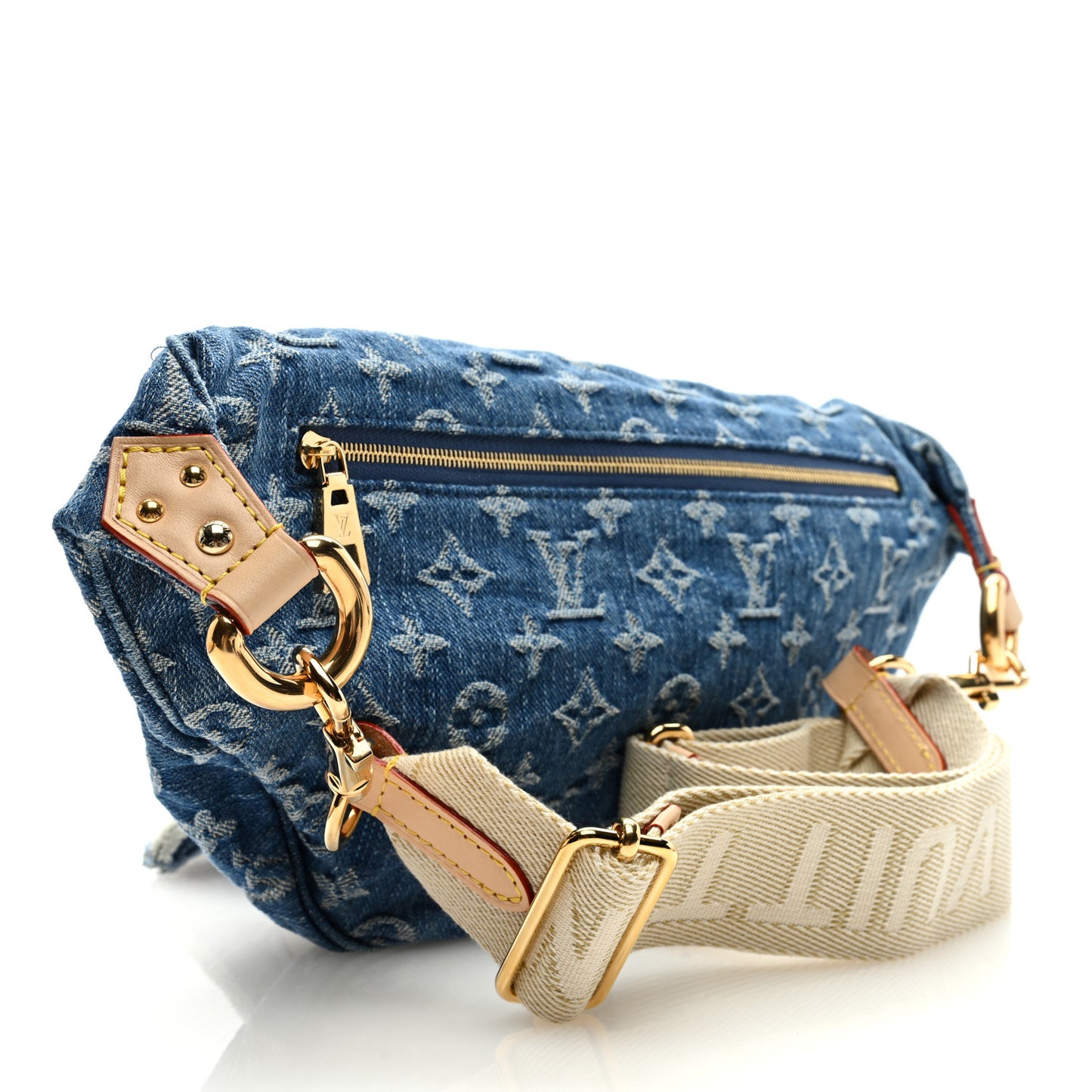 Monogram Denim High Rise Bumbag Blue