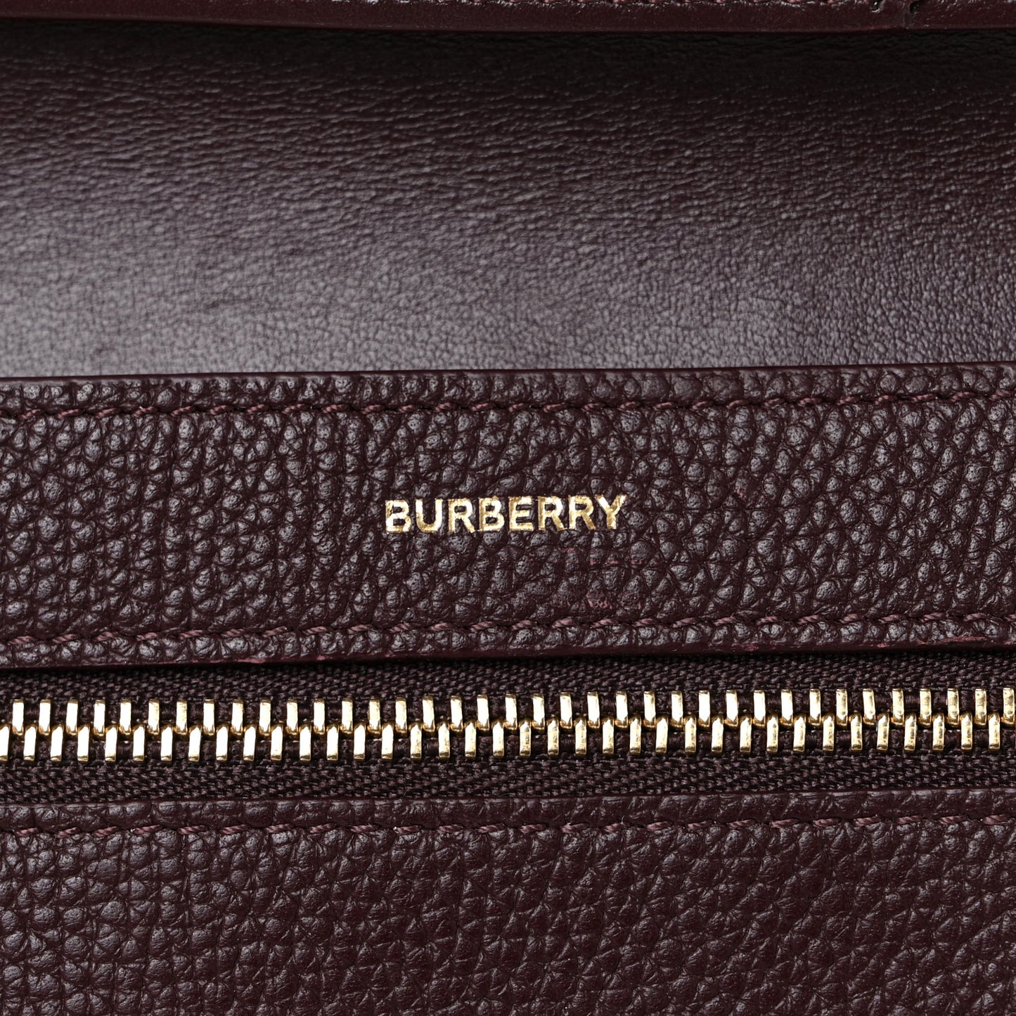 Grainy Calfskin Monogram Motif Folding Wallet Brown