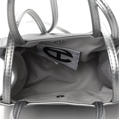 Telfar Metallic Vegan Leather Small Shopping Bag Silver 5 of 10