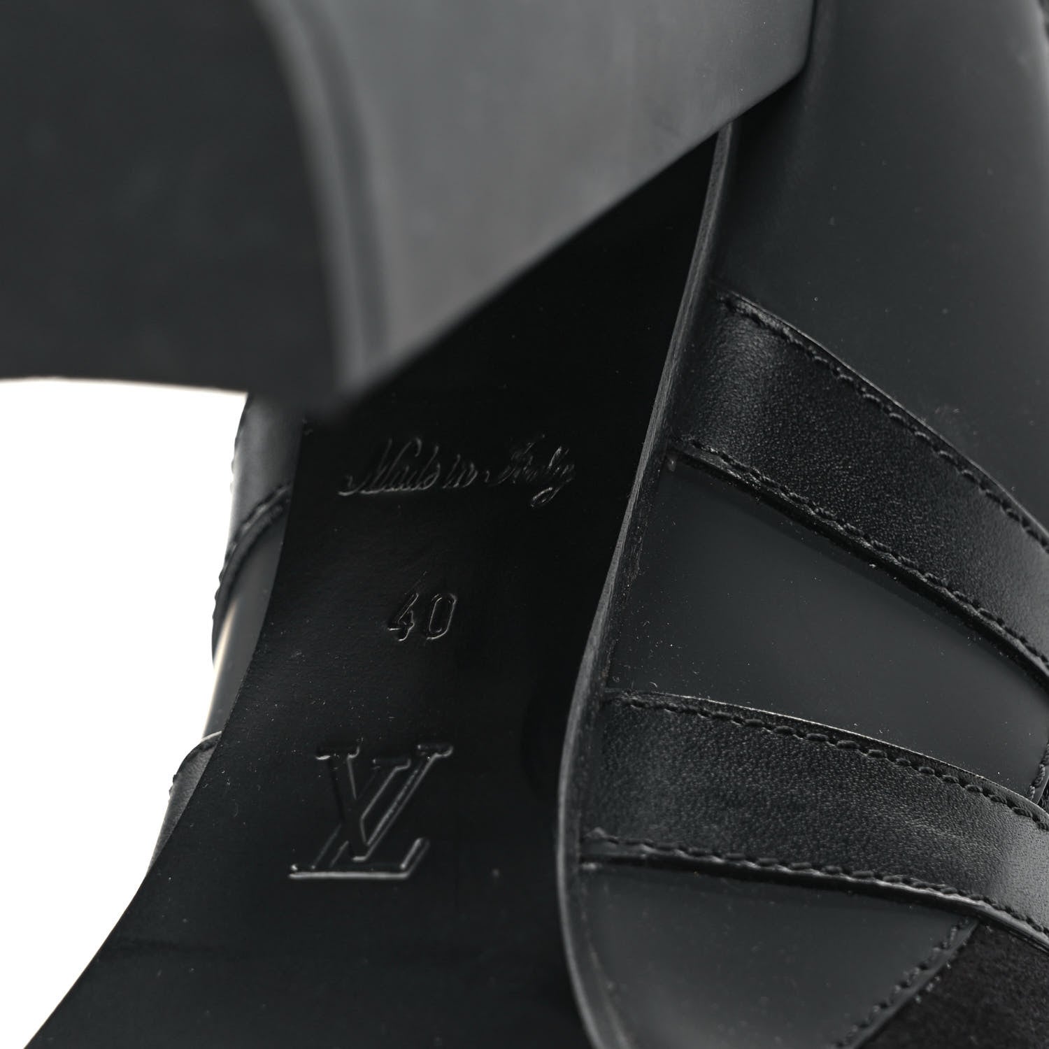 Louis Vuitton Suede Calfskin Monogram Star Trail Ankle Boots 40 Black 6 of 8
