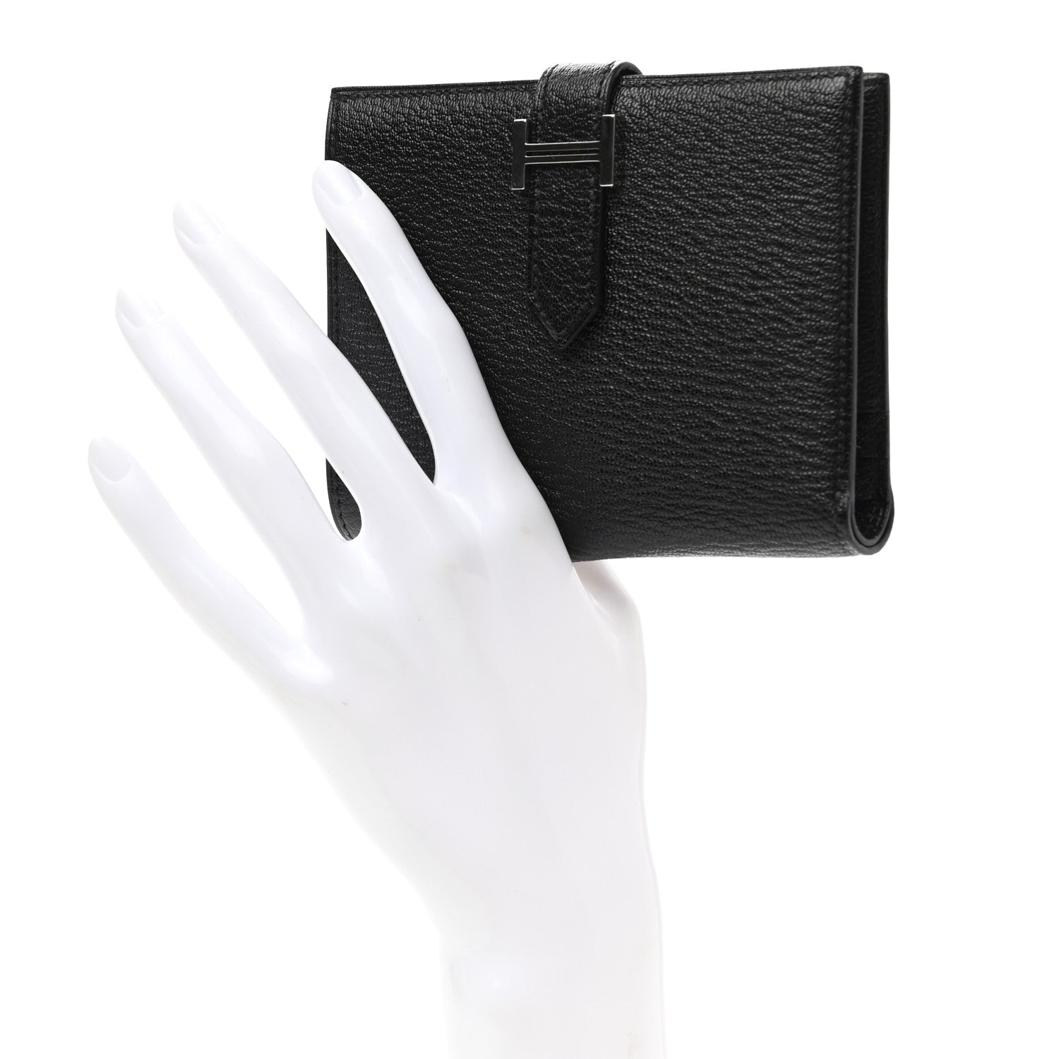Hermes Chevre Mysore Bearn Compact Wallet Black 2 of 7