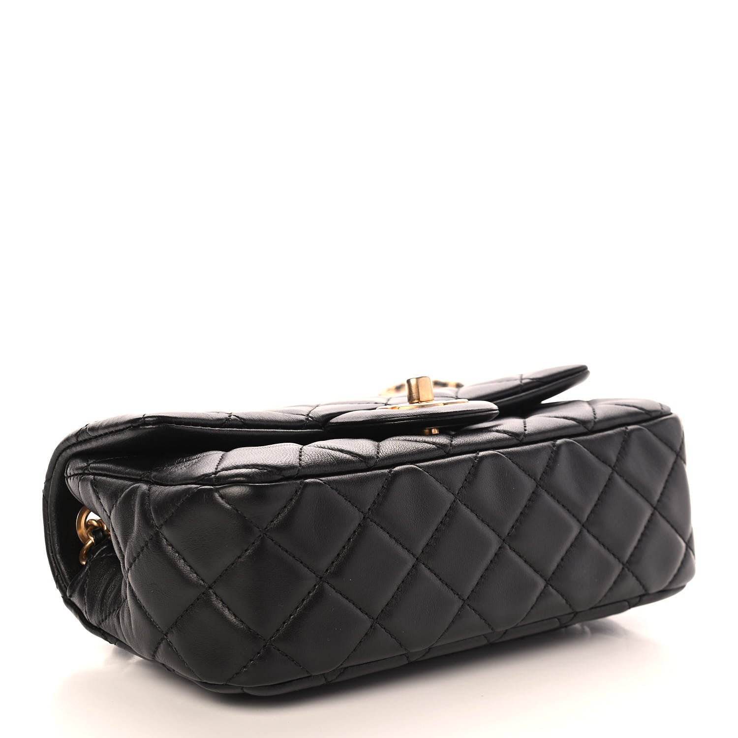 Chanel Lambskin Quilted Mini Rectangular Pearl Crush Flap Black 4 of 9