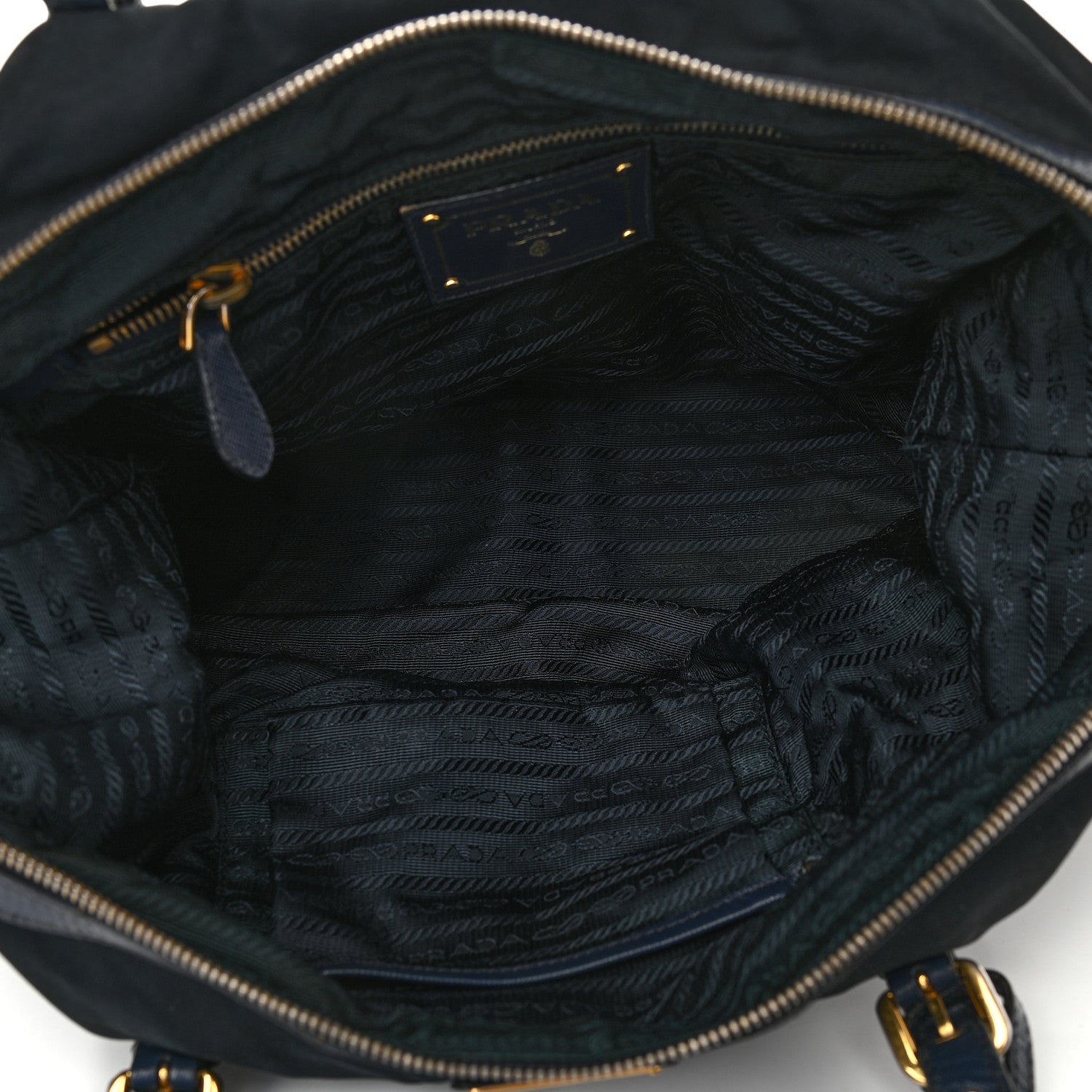 Prada Saffiano Tessuto Nylon Shopping Tote Black 4 of 11