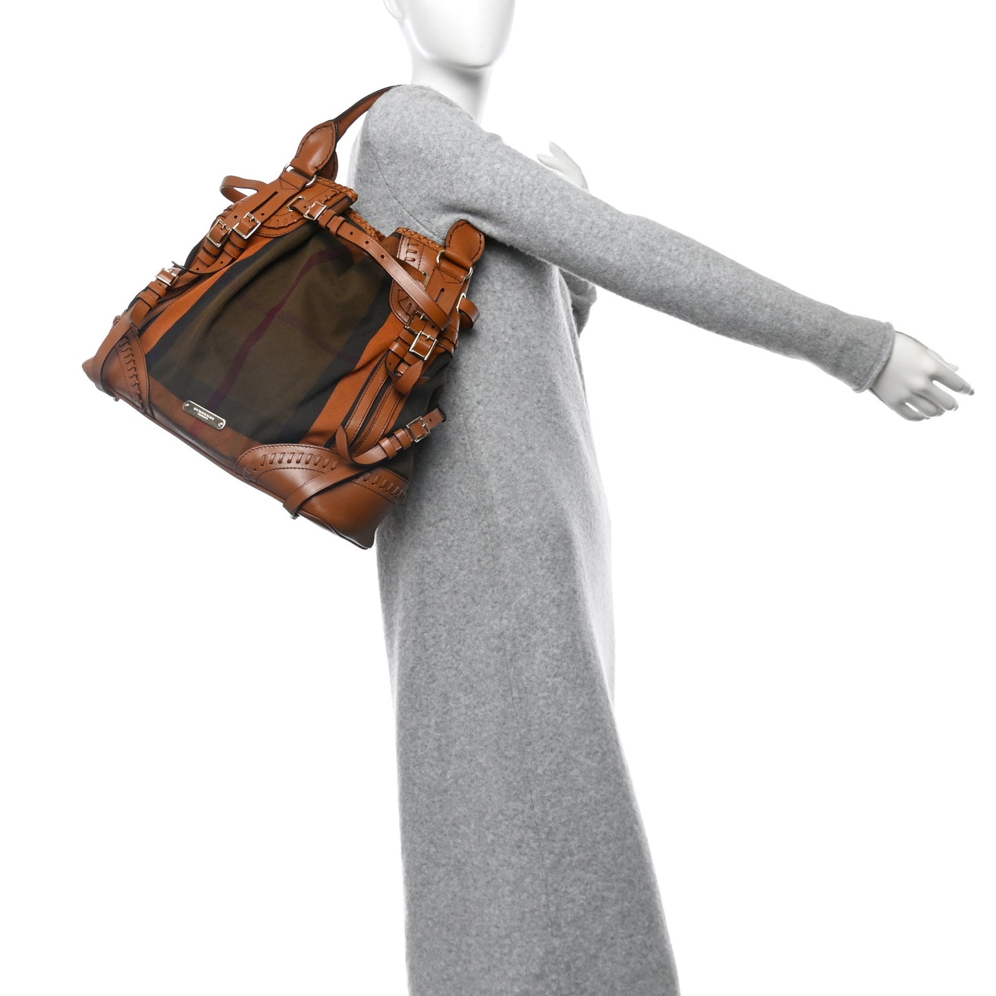 Bridle Calfskin House Check Whipstitch Tote