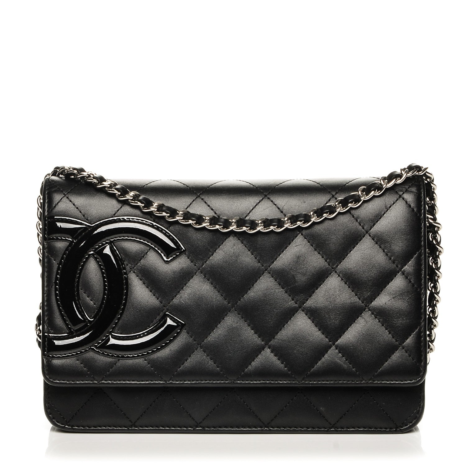 Chanel Calfskin Quilted Cambon Wallet On Chain WOC Black 1 of 8