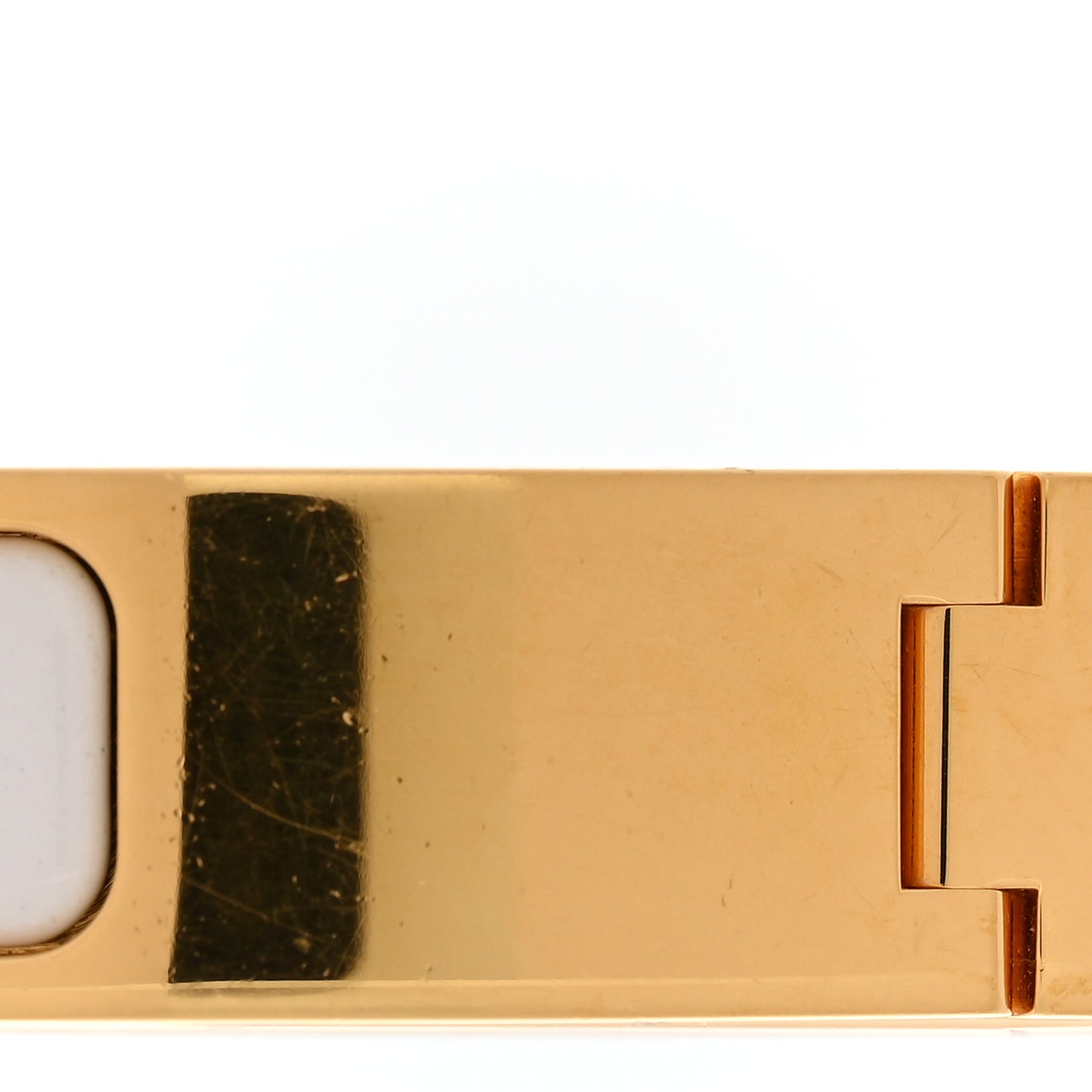 Enamel Narrow Clic Clac H Bracelet PM White