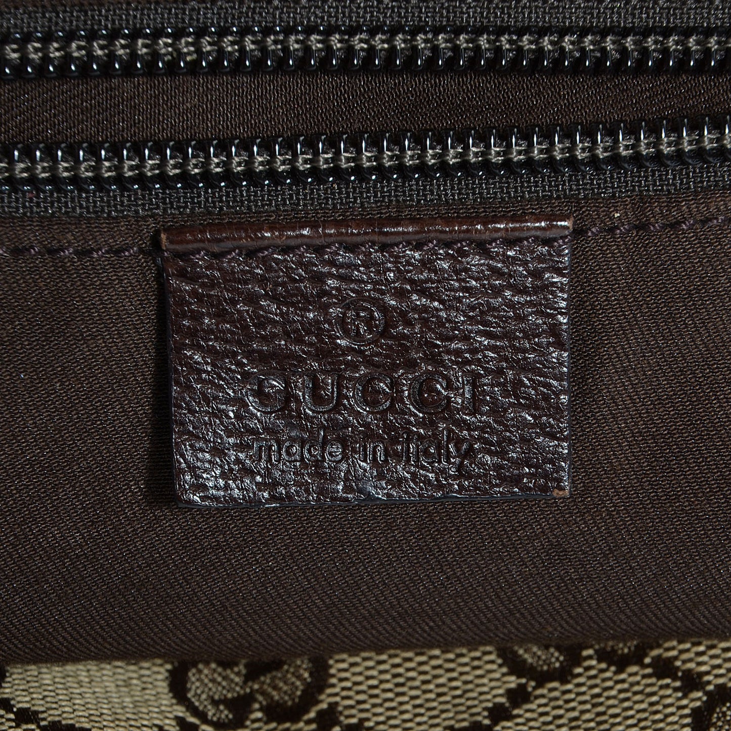 GG Monogram Medium Web Handle Bucket Tote Brown
