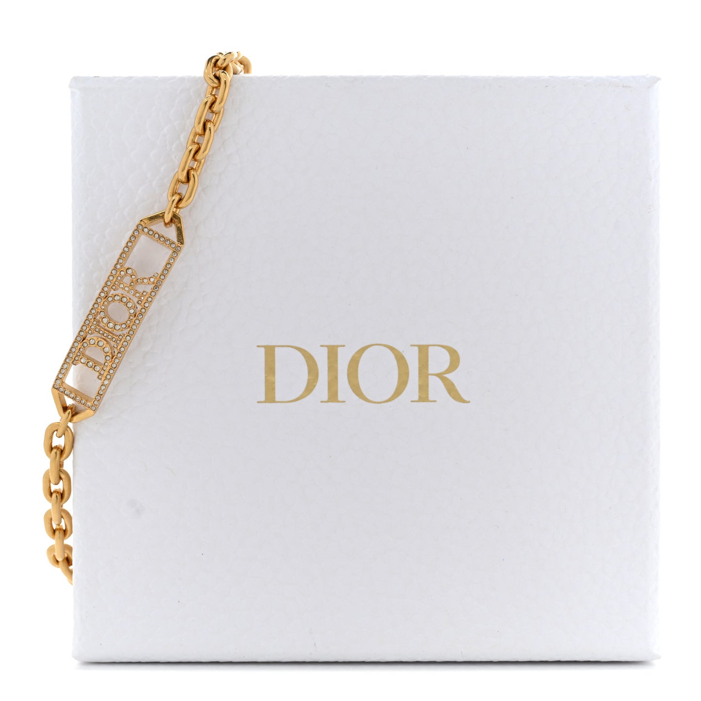 Metal Crystal Dio(r)evolution Choker Necklace Gold