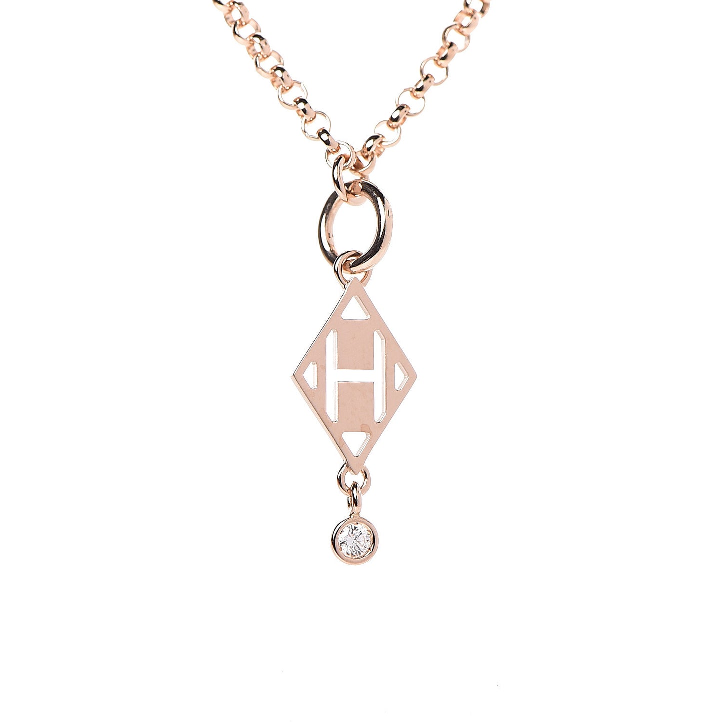 18K Rose Gold Diamond Gambade Pendant Necklace
