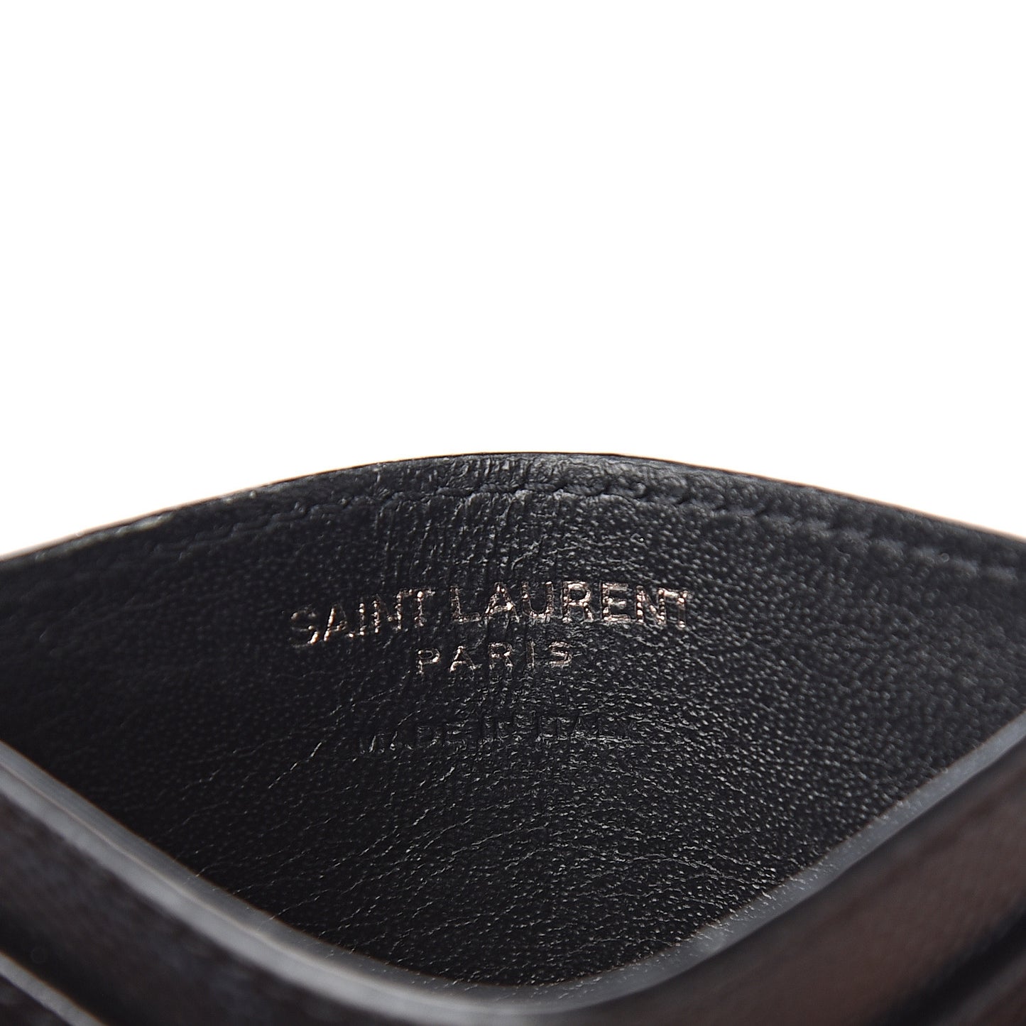 Grain De Poudre Matelasse Chevron Monogram Credit Card Case Black