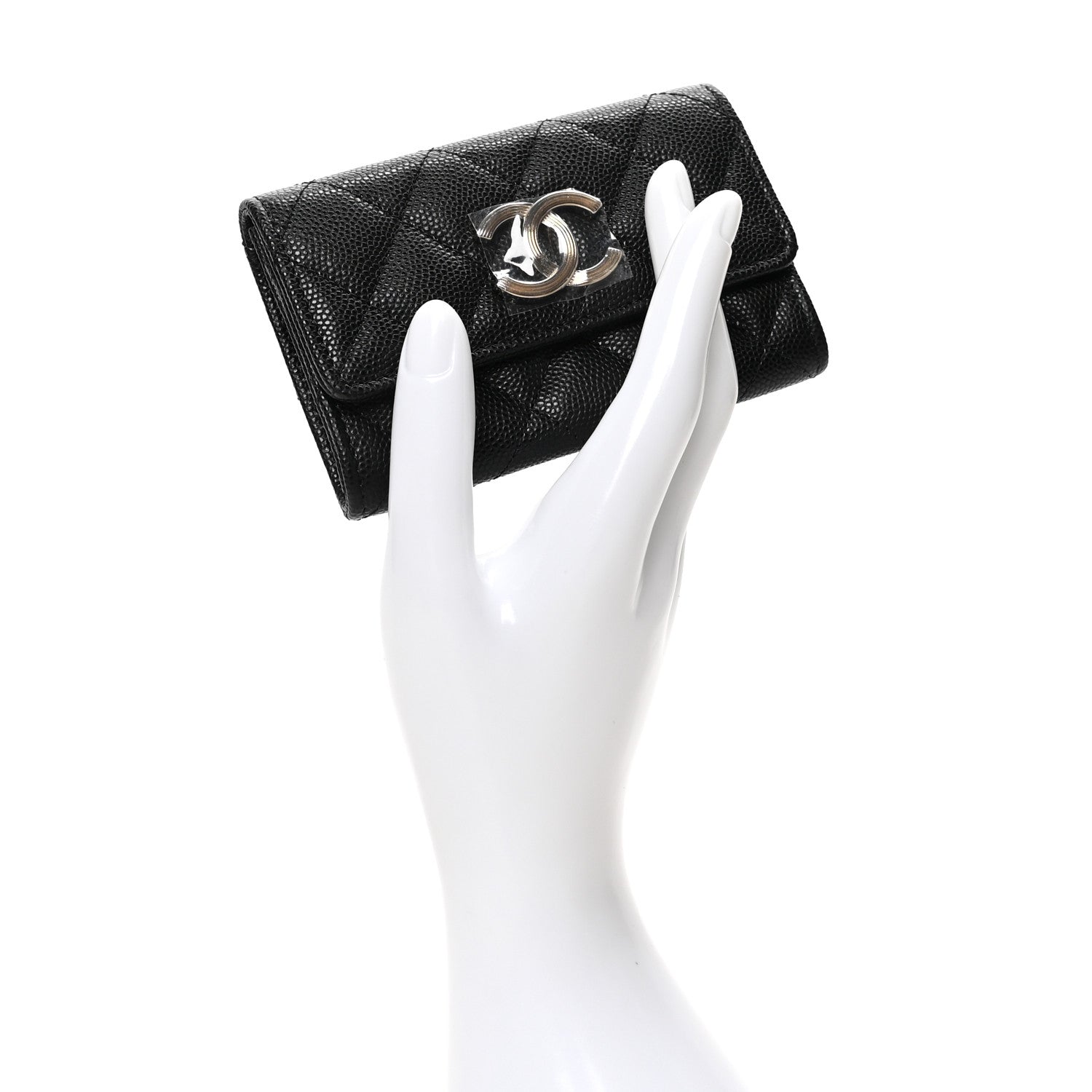 Chanel Caviar Quilted CC Flap Card Holder Black 2 of 8