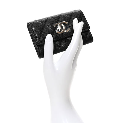 Chanel Caviar Quilted CC Flap Card Holder Black 2 of 8