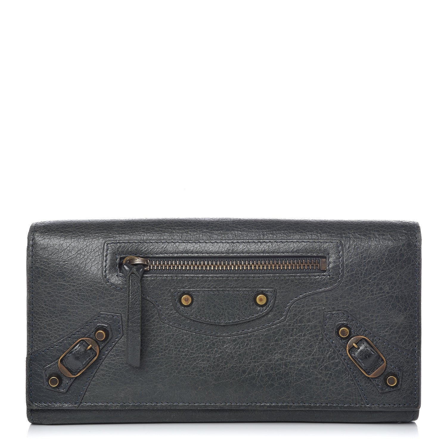 Balenciaga Agneau Classic Hardware Money Wallet Anthracite 1 of 15