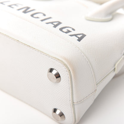 Balenciaga Grained Calfskin XXS Ville Top Handle Bag White Black 9 of 10