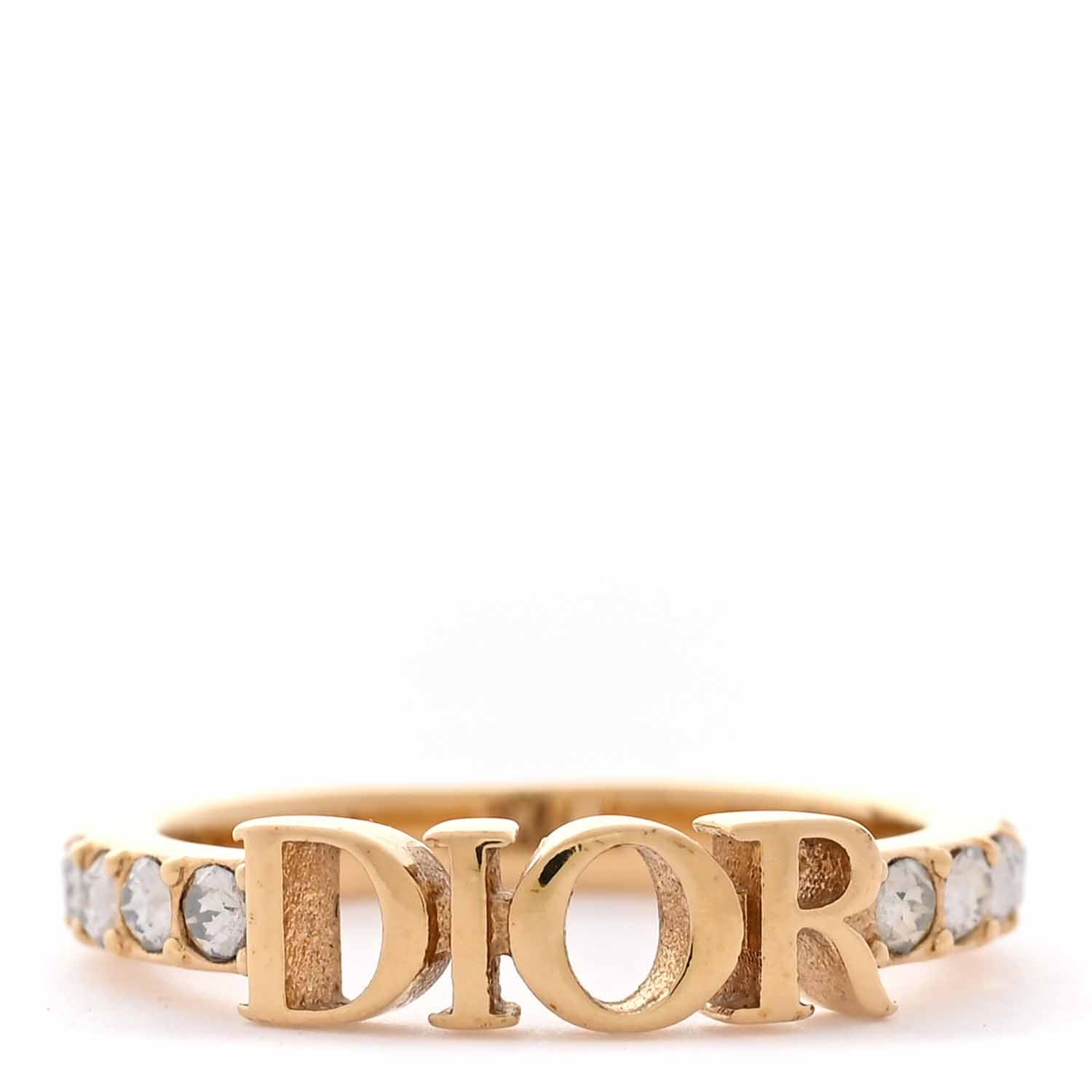 Christian Dior Metal Crystal DIO(R)EVOLUTION Ring M Gold 1 of 6