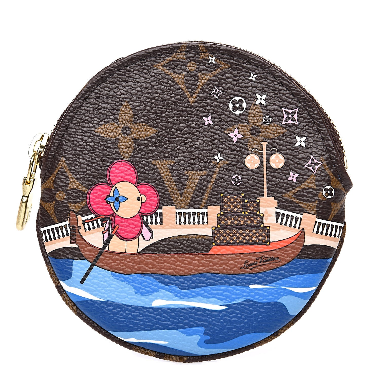 Louis Vuitton Monogram 2019 Christmas Animation Round Coin Purse Blue 1 of 7