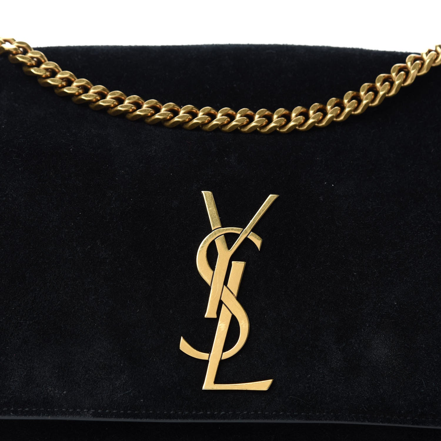Saint Laurent Smooth Calfskin Suede Medium Reversible Monogram Kate Satchel Black 10 of 10
