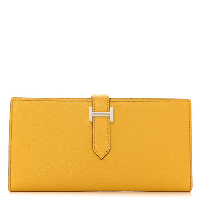 Hermes Chevre Mysore Bearn Gusset Wallet Sun 1 of 8