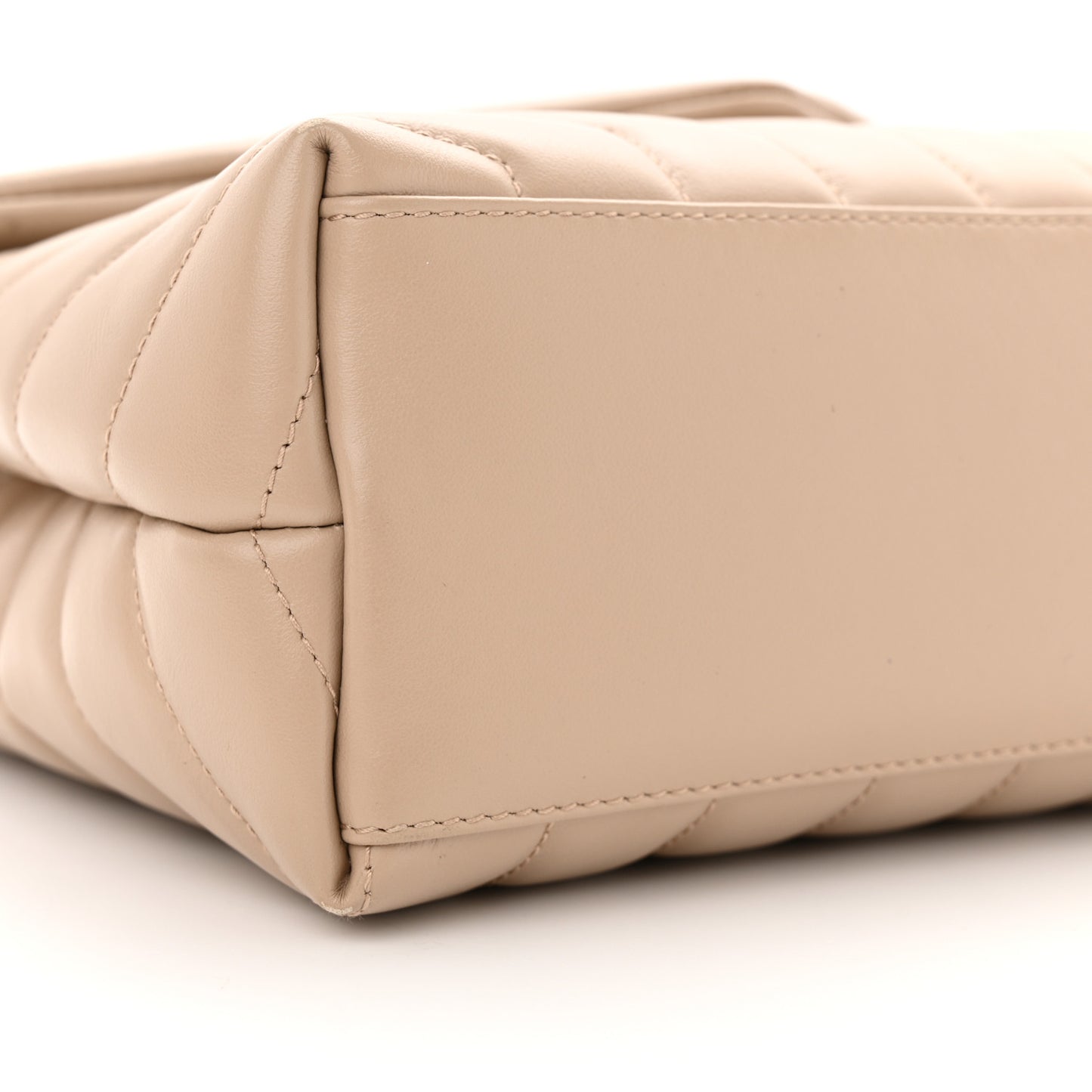 Calfskin Y Quilted Monogram Small Loulou Chain Satchel Dark Beige