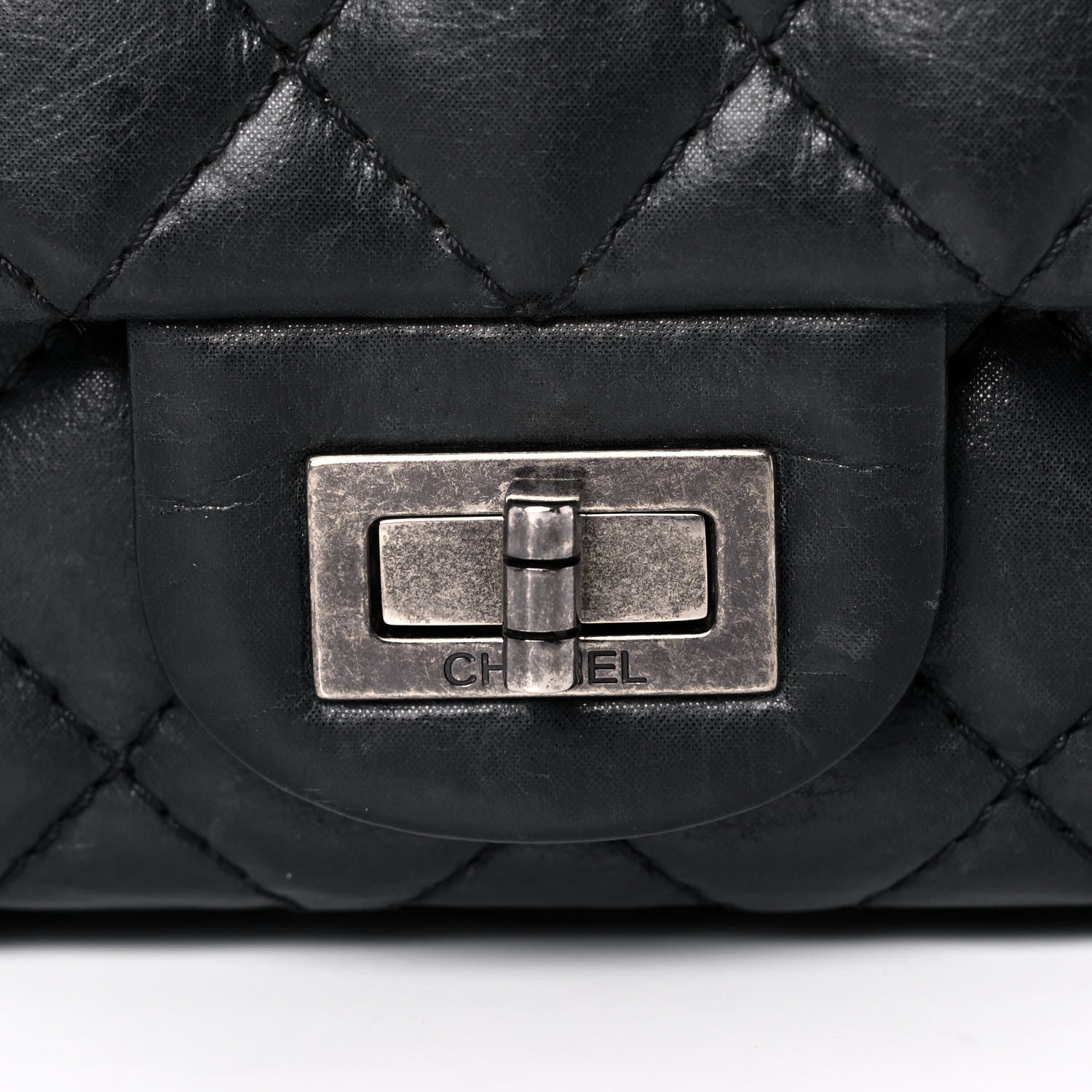 Chanel Iridescent Calfskin Quilted 2.55 Reissue 224 Flap Black 7 of 17