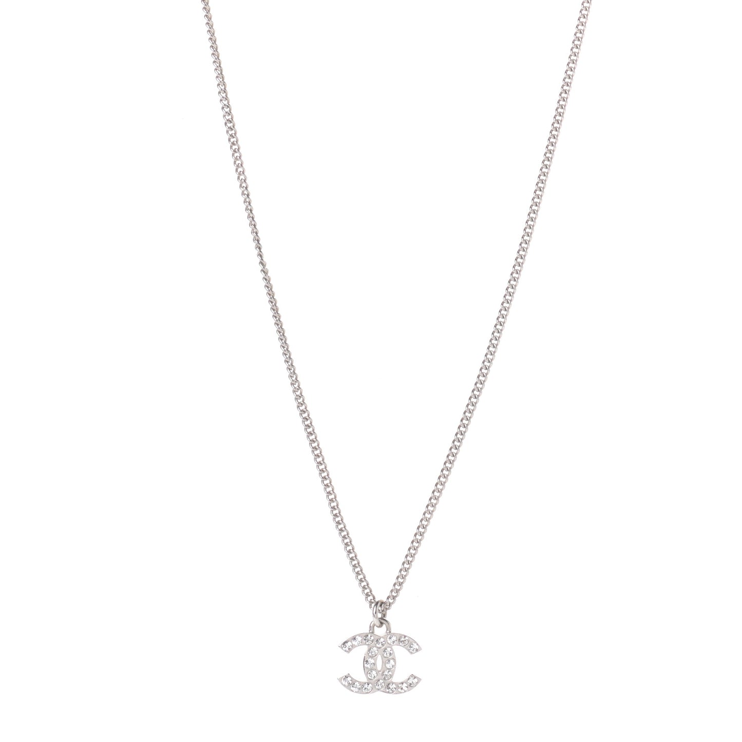 Crystal Timeless CC Necklace Silver