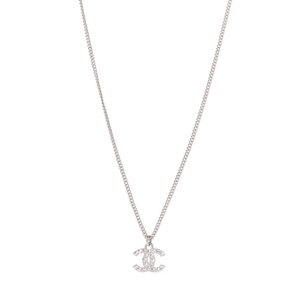 Chanel Crystal Timeless CC Necklace Silver 1 of 4