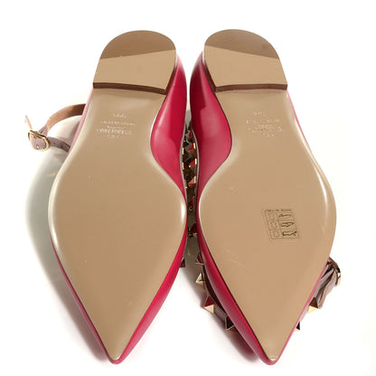 Valentino Garavani Calfskin Nappa Rockstud Cage Ballerina Flats 39.5 Cyclamin Poudre 5 of 8