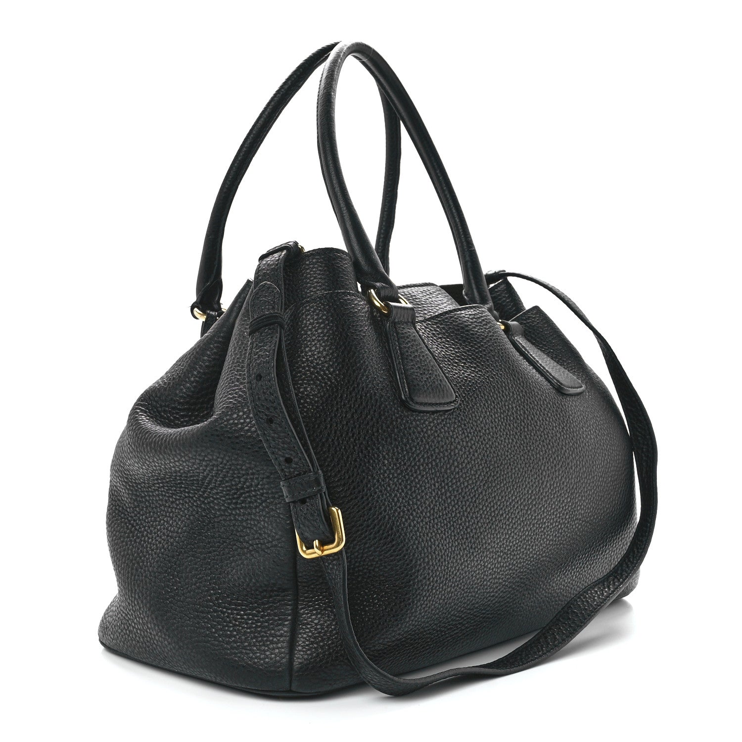 Prada Vitello Daino Tote Black 2 of 17