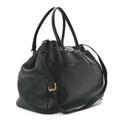 Prada Vitello Daino Tote Black 2 of 17