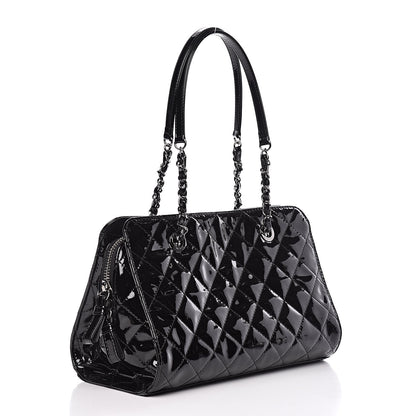 Chanel Patent Quilted CC Angle Tote Black 3 of 12
