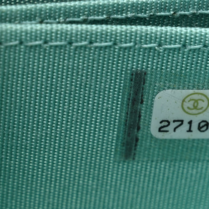Chanel Caviar Quilted Boy Zip Around Coin Purse Wallet Turquoise 7 of 8
