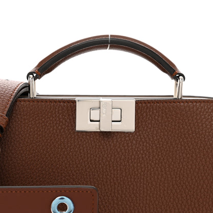 Fendi Cuoio Romano Vitello Cover Glazed Fabric Bi-Color FF 1974 Mini Peekaboo I SEE U Satchel Ghianda Grezzo 5 of 9