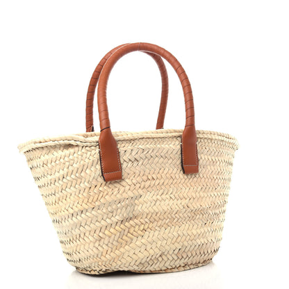 Chloe Raffia Small Grain Calfskin Medium Marcie Basket Tan 3 of 8