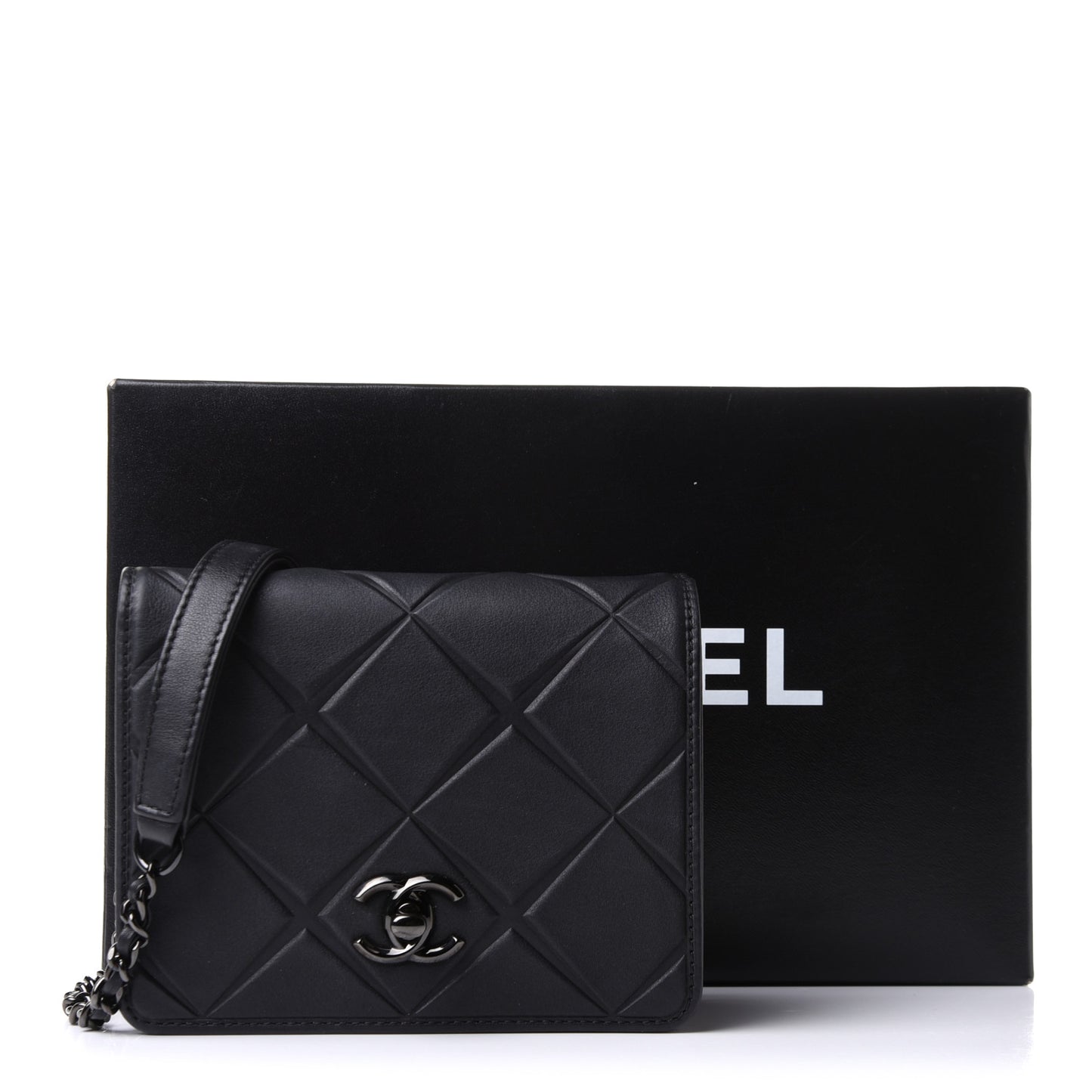 Calfskin Mini Propeller Flap Black