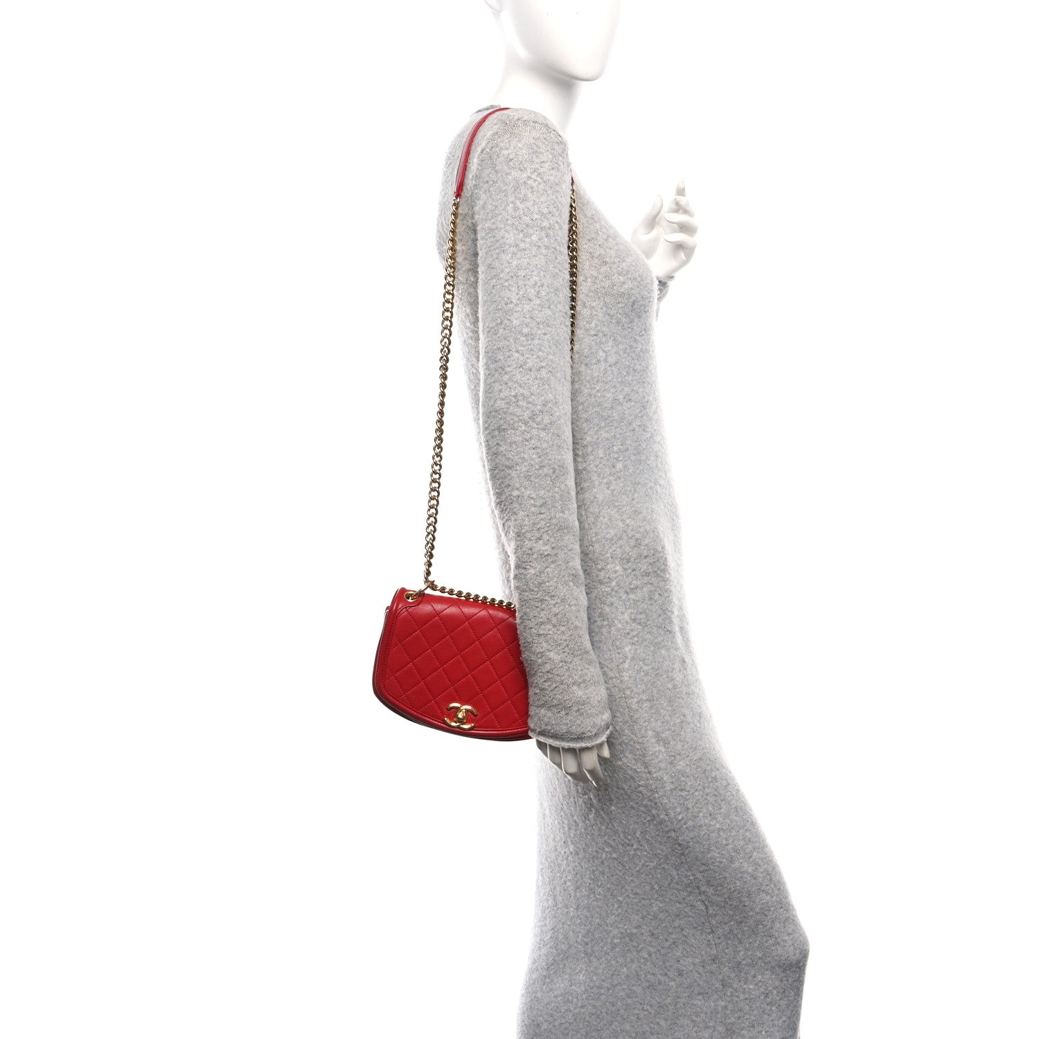 Chanel Calfskin Quilted Small Underline Flap Red 2 of 10