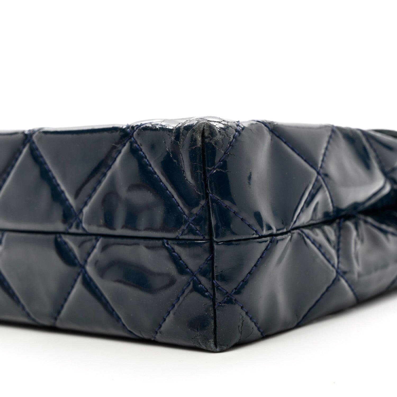 Chanel Vinyl Quilted In the Business Flap Bag Navy Blue 10 of 12